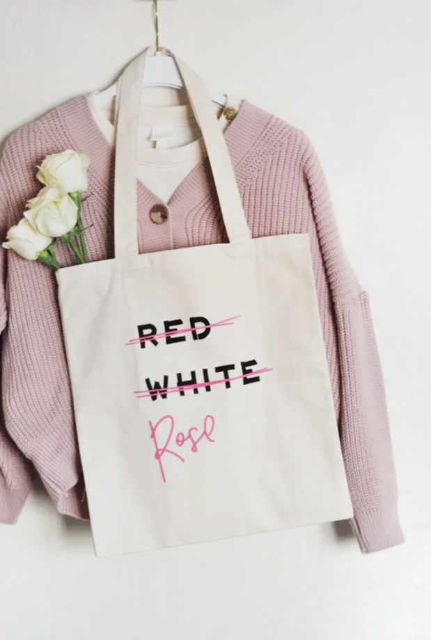 Шоппер с карманом "Red, White, Rose"