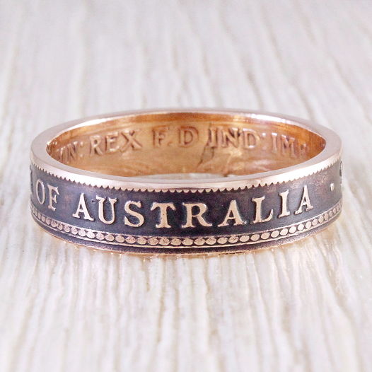 Кольцо из монеты (Австралия) красная медь