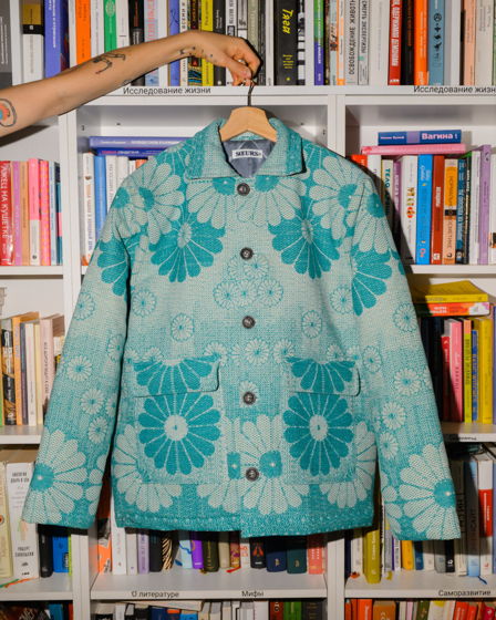 Куртка с Зелёными Ромашками/Green Daisy Padded Jacket