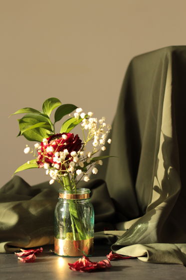 Ваза с золочением из старинной баночки для живых цветов и сухоцветов | Bloom 150