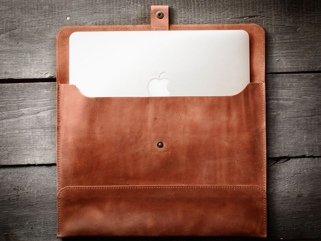 Папка для документов А4 / Чехол для MacBook 13` -SOLID- цвет Коньяк
