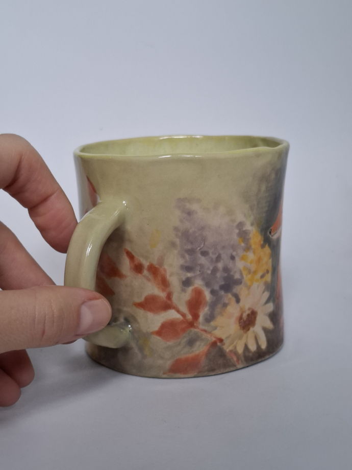 Кружка с лисой и лисом. Ручная работа. Керамика.