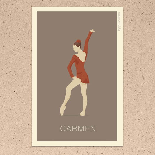 Балетная открытка Кармен формата 10х15см