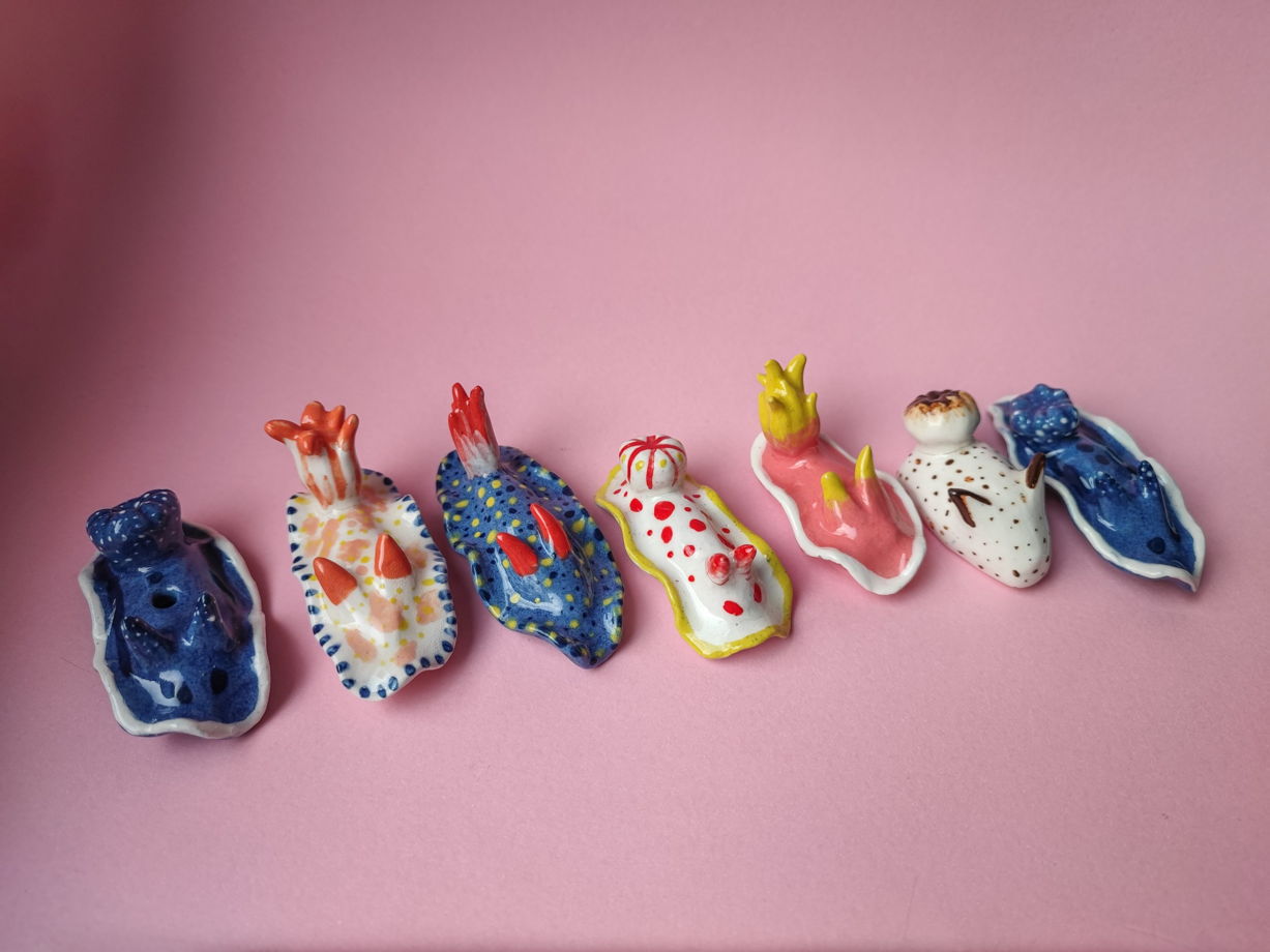 Керамические фигурки для украшений Морские слизни в ассортименте