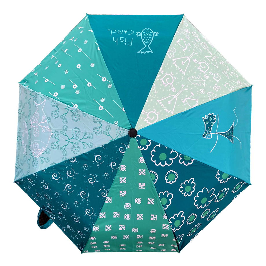 Зонт «Голубой коллаж», трость или складной на выбор