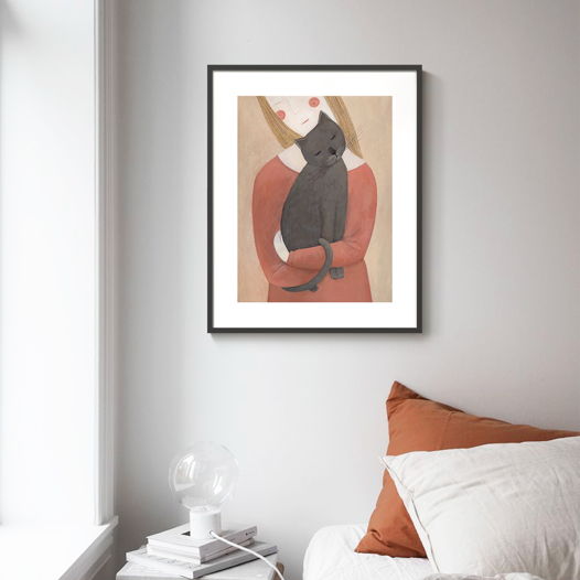Постер с котом "Объятия", 40х50см