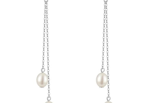 Воздушные серьги "Николь" из серебра 925 с жемчугом.