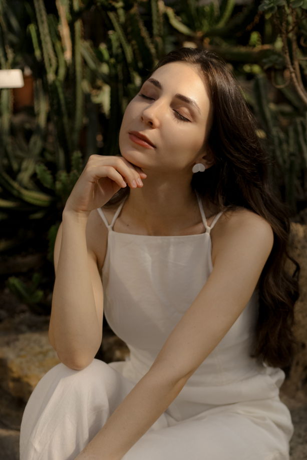 Серьги пусеты «Лист»