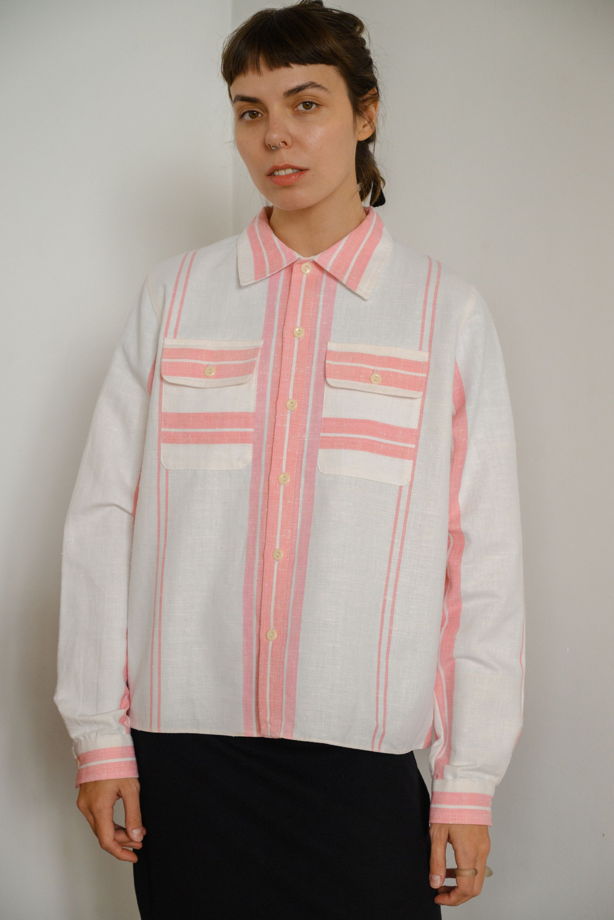 Молочно-Розовая Рубашка/Milk-Candy Long Sleeve Shirt