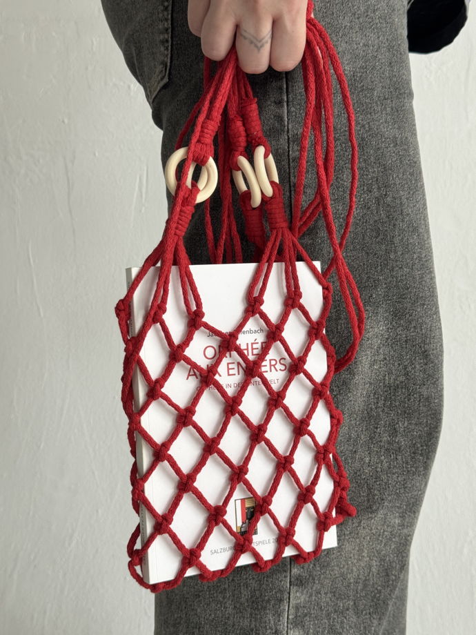 Авоська красная макраме
