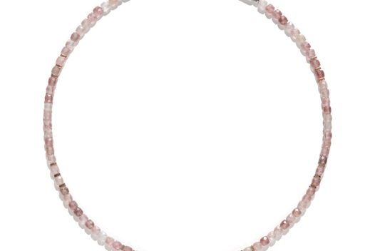 Чокер розовый полупрозрачный из клубничного кварца Ceres