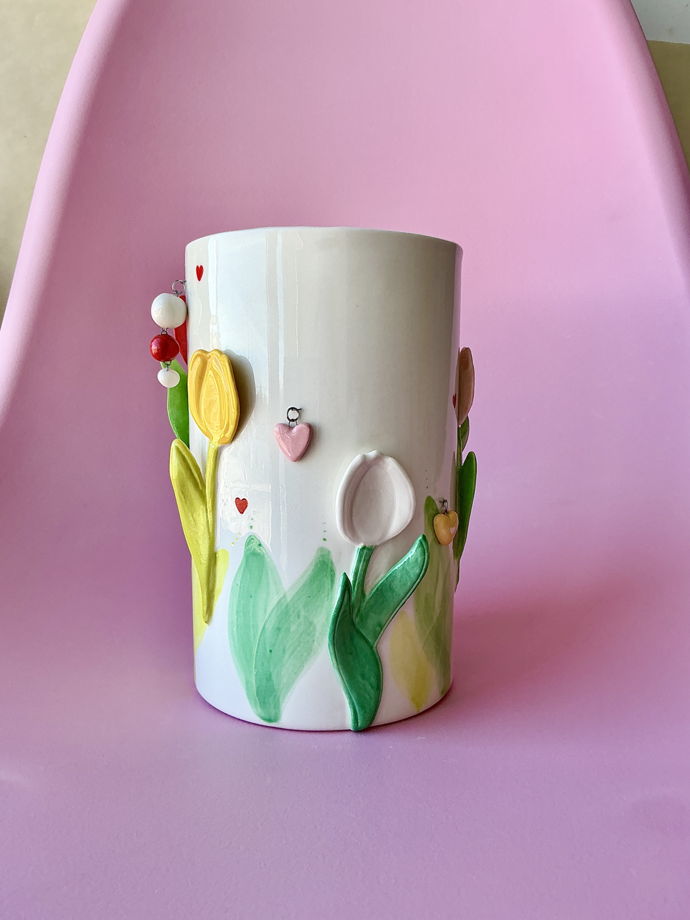 Ваза высокая «Тюльпаны»