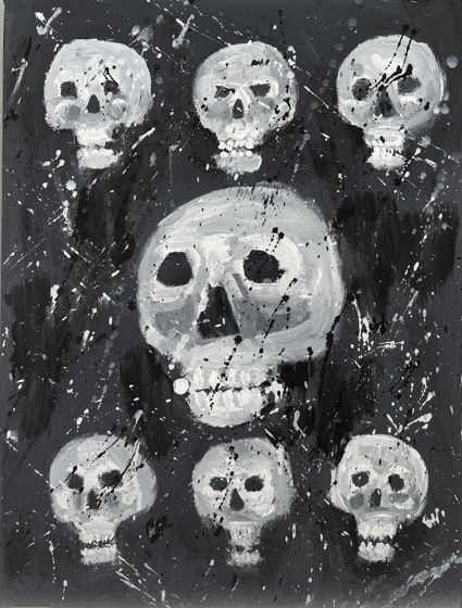 Интерьерная картина акриловыми красками на холсте «7 skulls»
