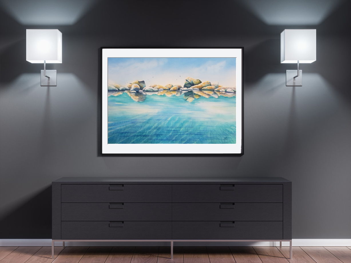 Акварельная картина "Морские блики" (56 х 38 см)