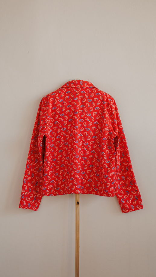 Красная Рубашка с Колпаками/Red Head Cap Long Sleeve Shirt