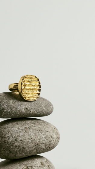 Кольца-печатки unisex SAND LINES из серебра