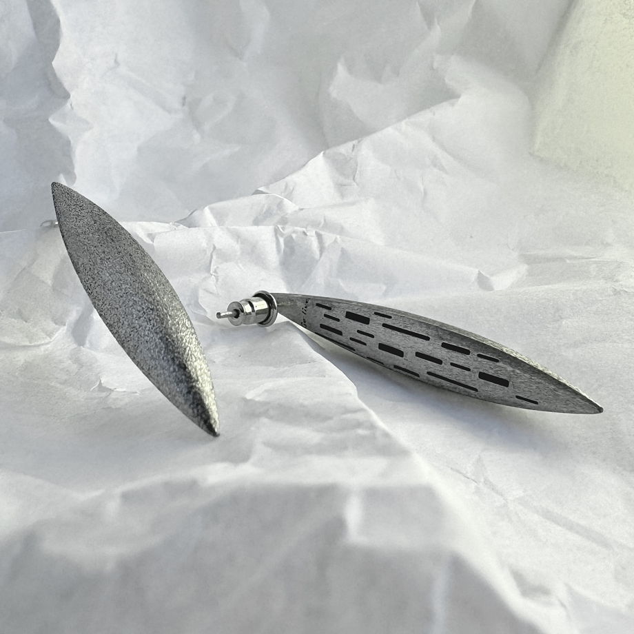 Серьги «каноэ» из серебра
