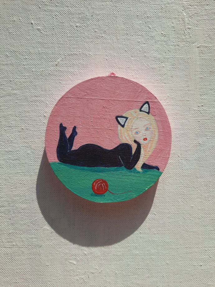 Картина "Кошечка с клубочком"