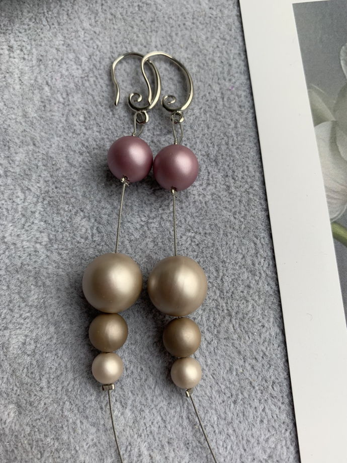 Серьги с жемчугом Майорка «Пыльное утро»