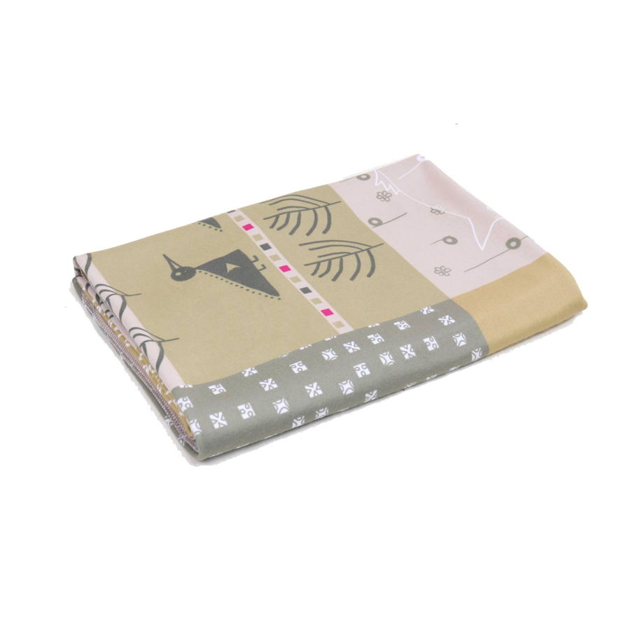 Двусторонний флисовый плед «Бежевый коллаж»  100х150 см для уютных вечеров