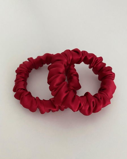 Набор резинок для волос из натурального шёлка (100% шёлк, Италия) 2 шт, красный