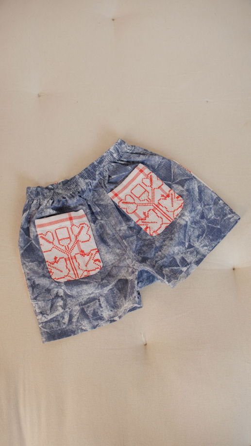 Шорты из Антикварного Хлопка 2/Gray Cotton Shorts 2