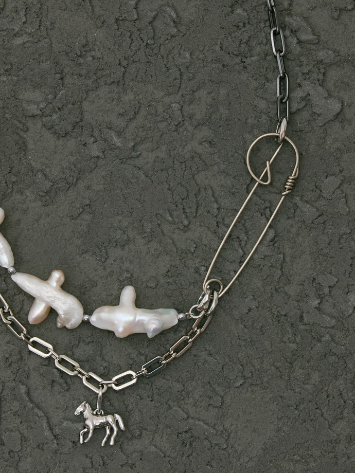 Унисекс колье с барочным жемчугом