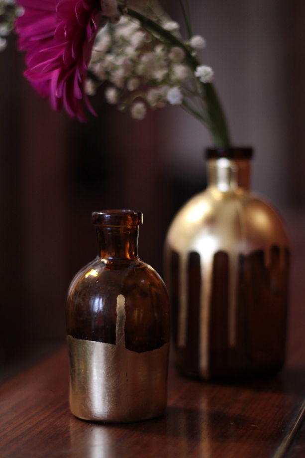 Пара золоченых ваз из старинных аптекарских бутылок | Bloom 118