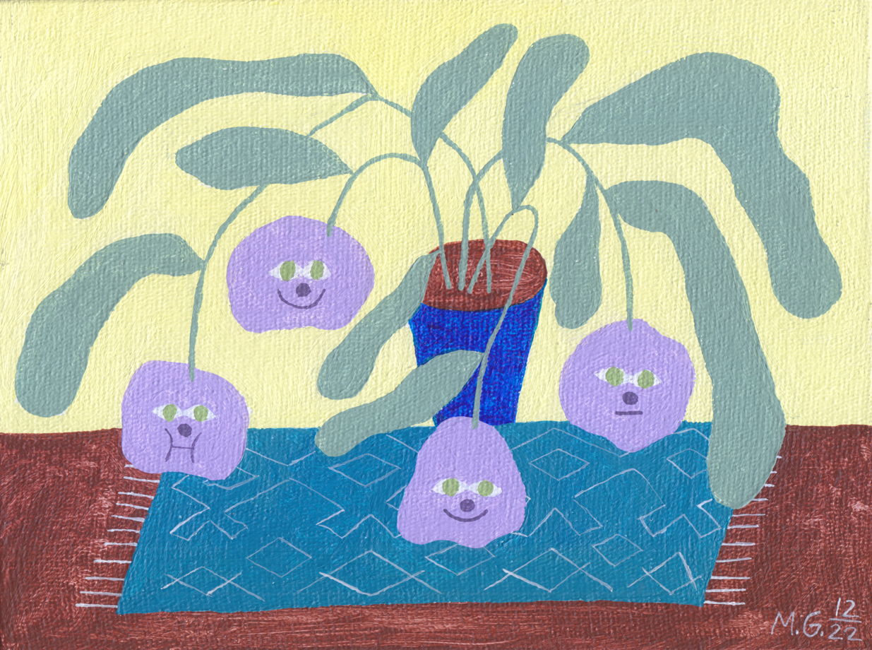 "Plants with violet flowers" картина без оформления