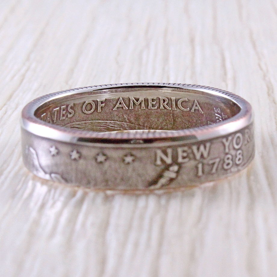 Кольцо из монеты (США) 25 центов, со штатом