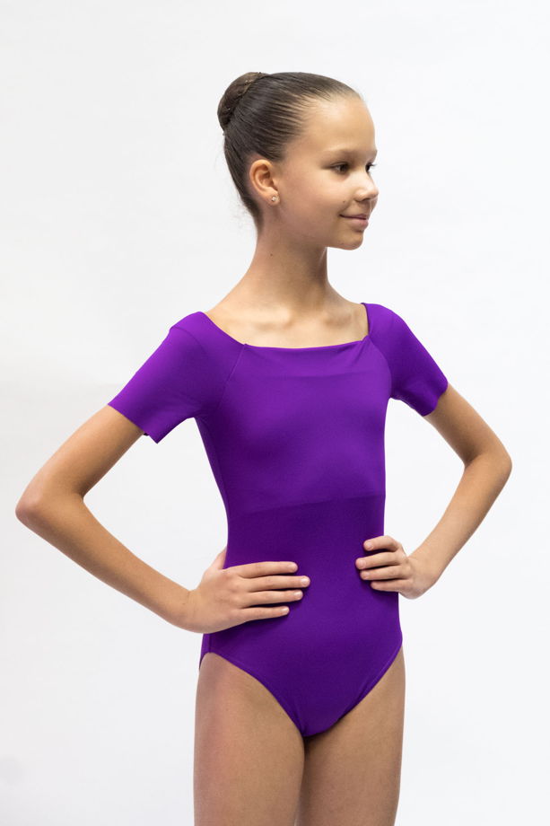 Детский купальник Футболка для балета в фиолетовом, сером, черном, бежевом цветах