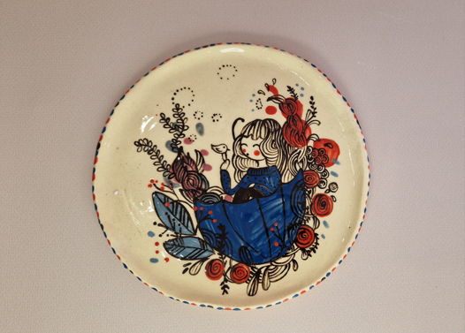 Тарелка керамическая, коллекция "Маленькие женщины", 16,5 см