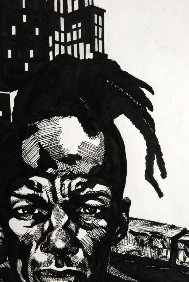 Картина, портрет музыканта Трики (Tricky)