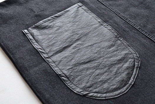 Черный джинсовый шоппер с кожаными ручками