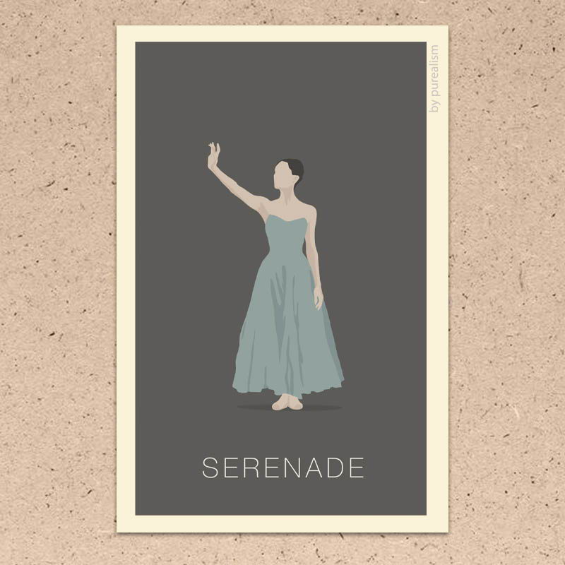 Балетная открытка Серенада формата 10х15см