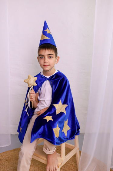 Новогодний костюм звёздочка из синего велюра