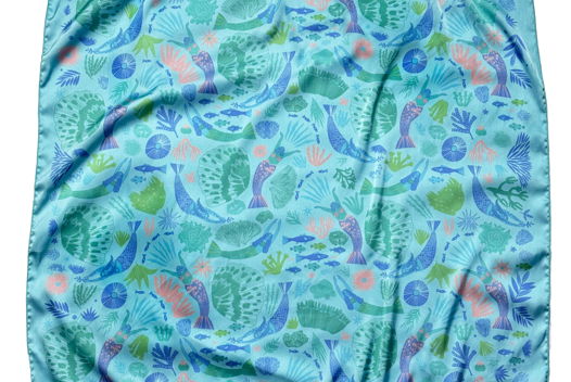 Шелковый платок «Русалки»