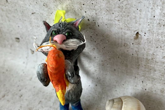 Декоративная игрушка "Кот-рыбак"
