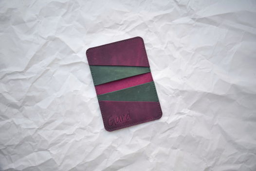 Компактный кошелек "Танграм" из натуральной кожи