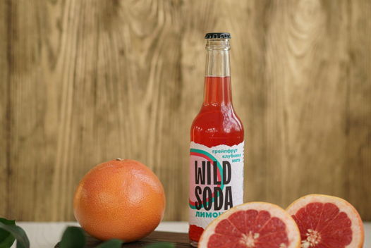 Лимонад WILD SODA грейпфрут-клубника-мята