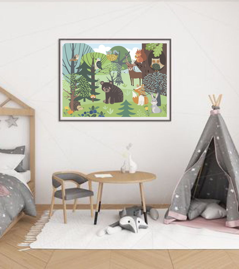 Авторский постер Лето в Лесу на плотной матовой бумаге 50х70 см