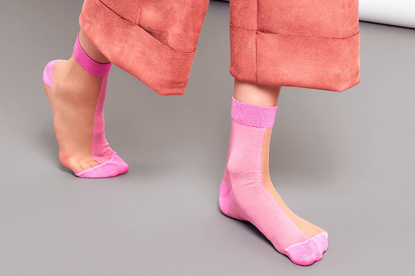 Носки для девушек Hysteria Filippa Nylon Ankle - Beige/Pink