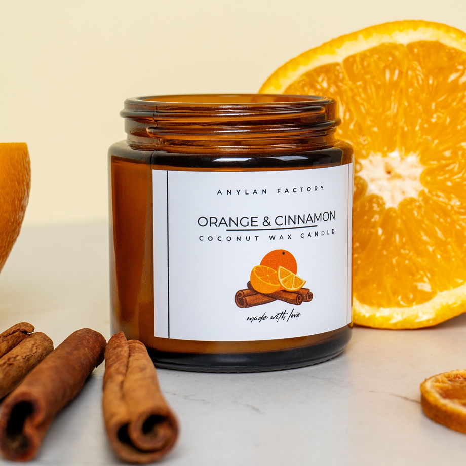 Ароматическая свеча "Апельсин с корицей"