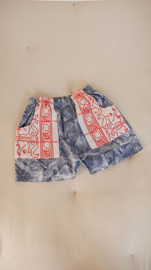 Шорты из Антикварного Хлопка 2/Gray Cotton Shorts 2