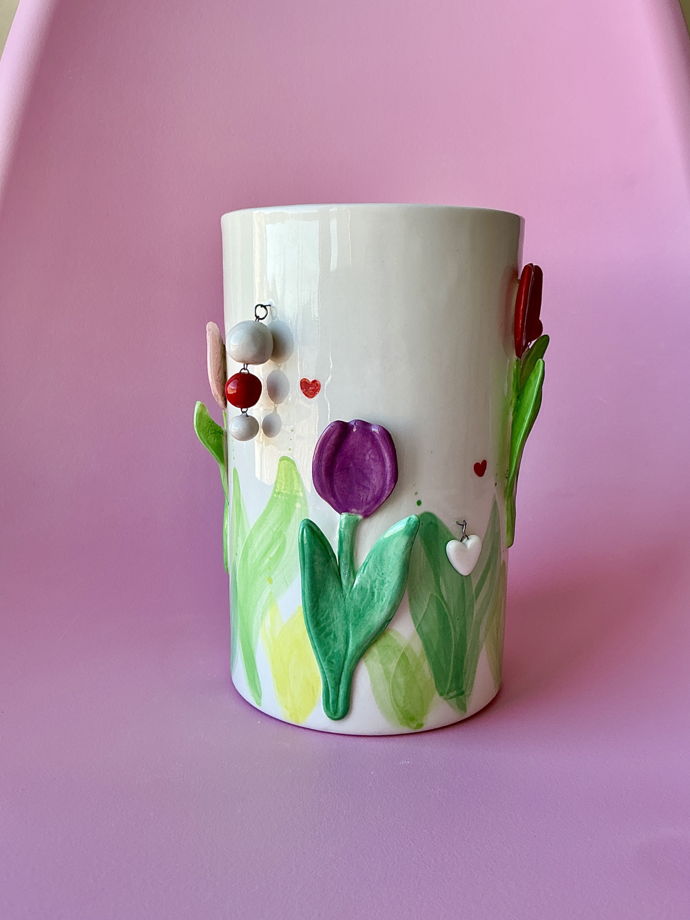 Ваза высокая «Тюльпаны»