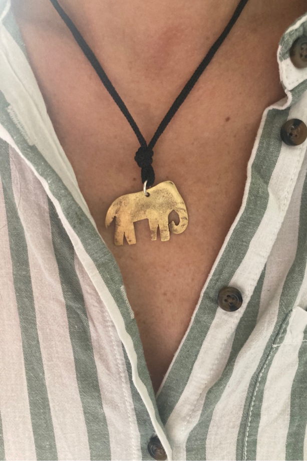 Кулон Слон латунь