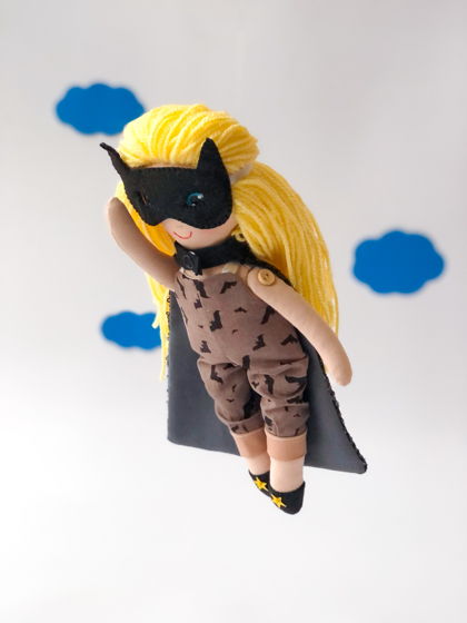 Текстильная кукла супергерой "Бетгерл"