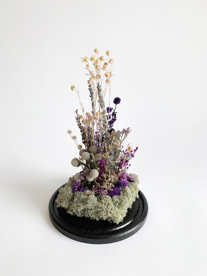 Клош с сухоцветами ручной работы "Рейкьявик"