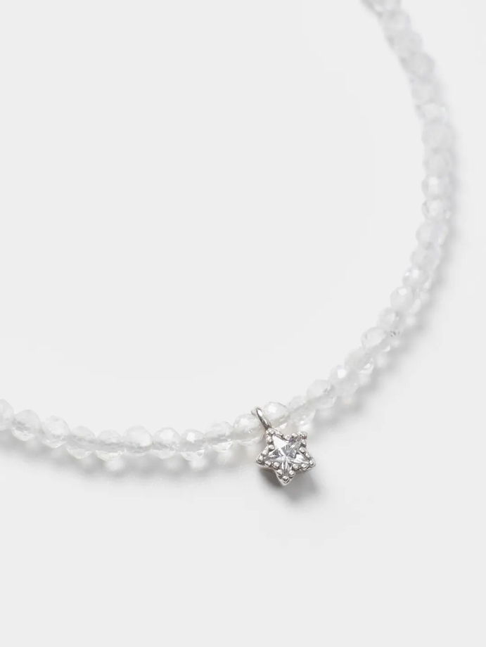 Браслет из лунного камня с подвесом звёздочка