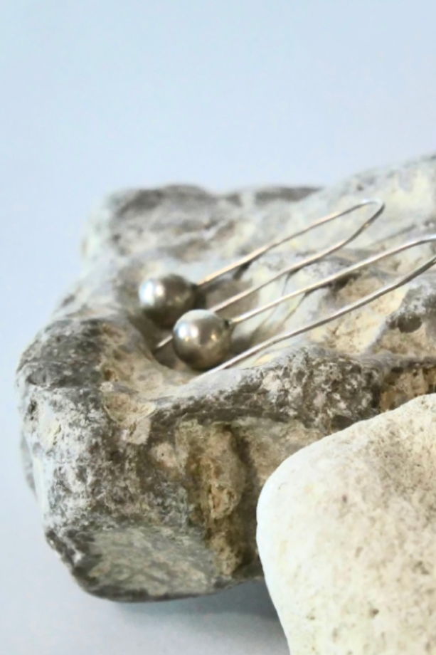 Серьги серебрянные шары